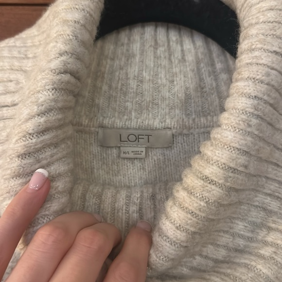 Loft Lattice Turtleneck Cable Poncho - Picture 3 of 4